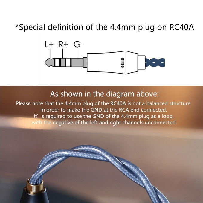 ddHifi RC30A/RC40A/RC30B - RCA to 4.4 (120cm)