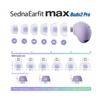 AZLA SednaEarfit MAX for Galaxy Buds 2 Pro - Purple - M (2 Pairs)