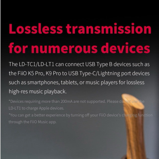 FiiO LD-TC1 LD-LT1 USB Type-B to Type-C / LT OTG Tinned Copper Core Aluminum Alloy Shell DAC Connection Cable